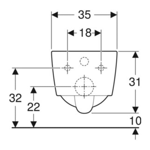Geberit Wand-WC, Tiefspüler iCon Square 35x54cm, geschl. F., rimfr., we. K-Tect