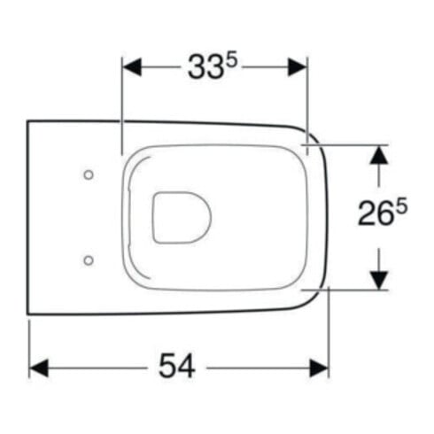 Geberit Wand-WC, Tiefspüler iCon Square 35x54cm, geschl. F., rimfr., we. K-Tect