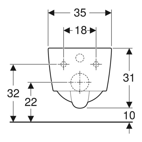 Geberit Wand-WC, Tiefspüler iCon Square 35x54cm, geschl. F., rimfr., we. K-Tect
