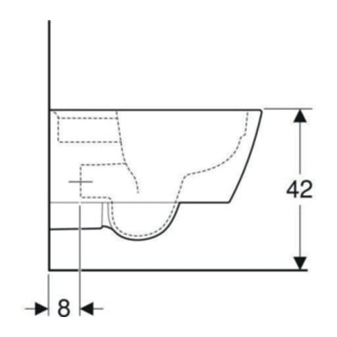 Geberit Wand-WC, Tiefspüler iCon Square 35x54cm, geschl. F., rimfr., we. K-Tect