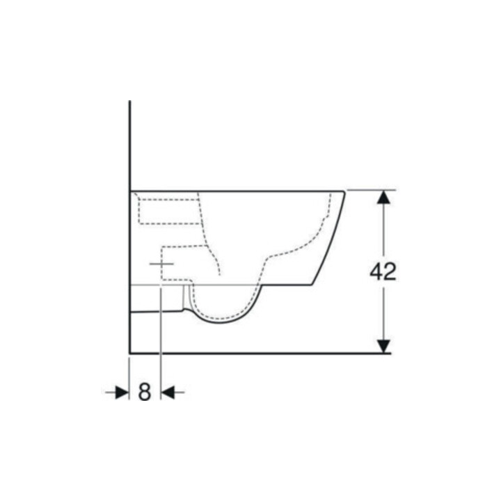 Geberit Wand-WC, Tiefspüler iCon Square 35x54cm, geschl. F., rimfr., we. K-Tect