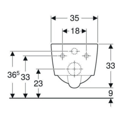 Geberit Wand-WC, Tiefspüler iCon Square 35x54cm, geschl. F., rimfr., we. K-Tect