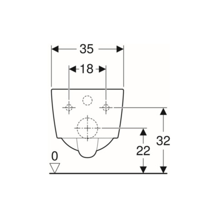 Geberit Wand-WC, Tiefspüler iCon Square 35x54cm, geschl. F., rimfr., we. K-Tect