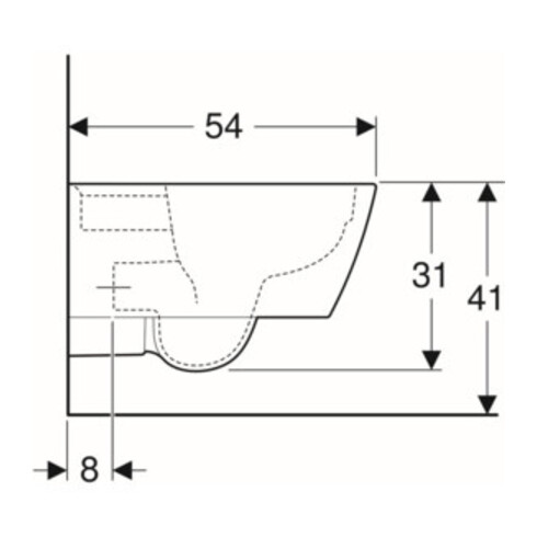 Geberit Wand-WC, Tiefspüler iCon Square 35x54cm, geschl. F., rimfr., we. K-Tect