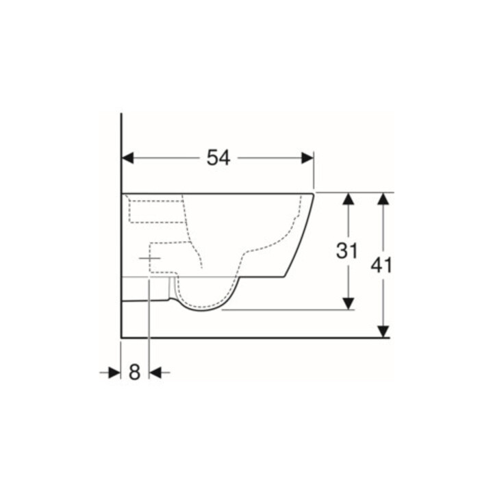 Geberit Wand-WC, Tiefspüler iCon Square 35x54cm, geschl. F., rimfr., we. K-Tect