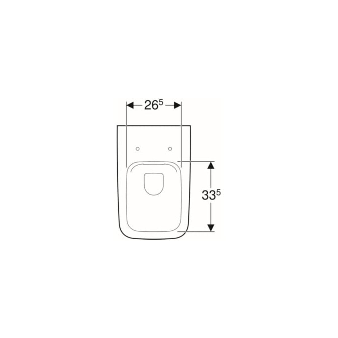Geberit Wand-WC, Tiefspüler iCon Square 35x54cm, geschl. Form, rimfree, weiß