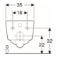 Geberit Wand-WC, Tiefspüler iCon Square 35x54cm, geschl. Form, rimfree, weiß