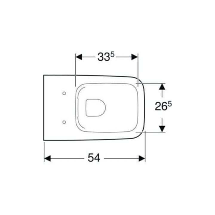 Geberit Wand-WC, Tiefspüler iCon Square 35x54cm, geschl. Form, rimfree, weiß