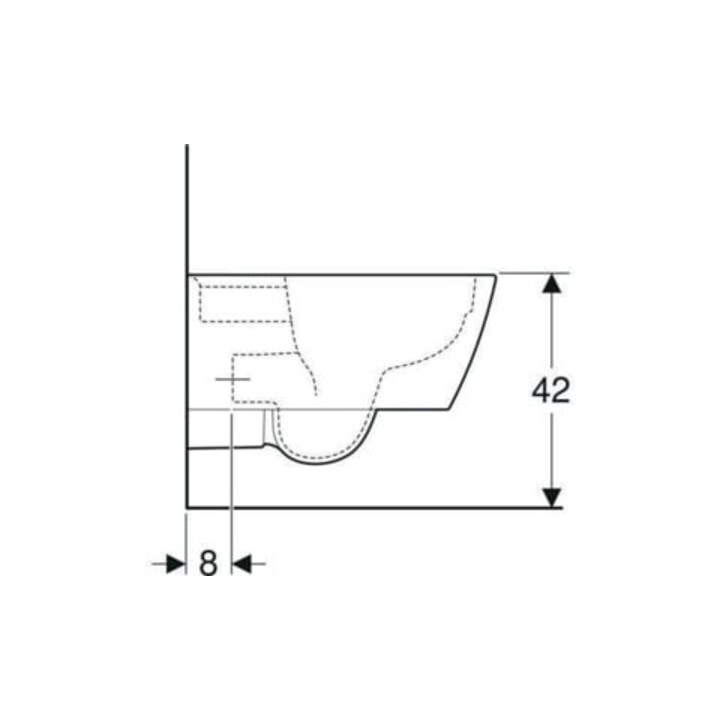 Geberit Wand-WC, Tiefspüler iCon Square 35x54cm, geschl. Form, rimfree, weiß