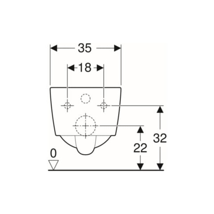 Geberit Wand-WC, Tiefspüler iCon Square 35x54cm, geschl. Form, rimfree, weiß