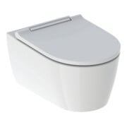 Geberit Wand-WC, Tiefspüler One mit WC-Sitz, weiß/hochglanzverchromt-1