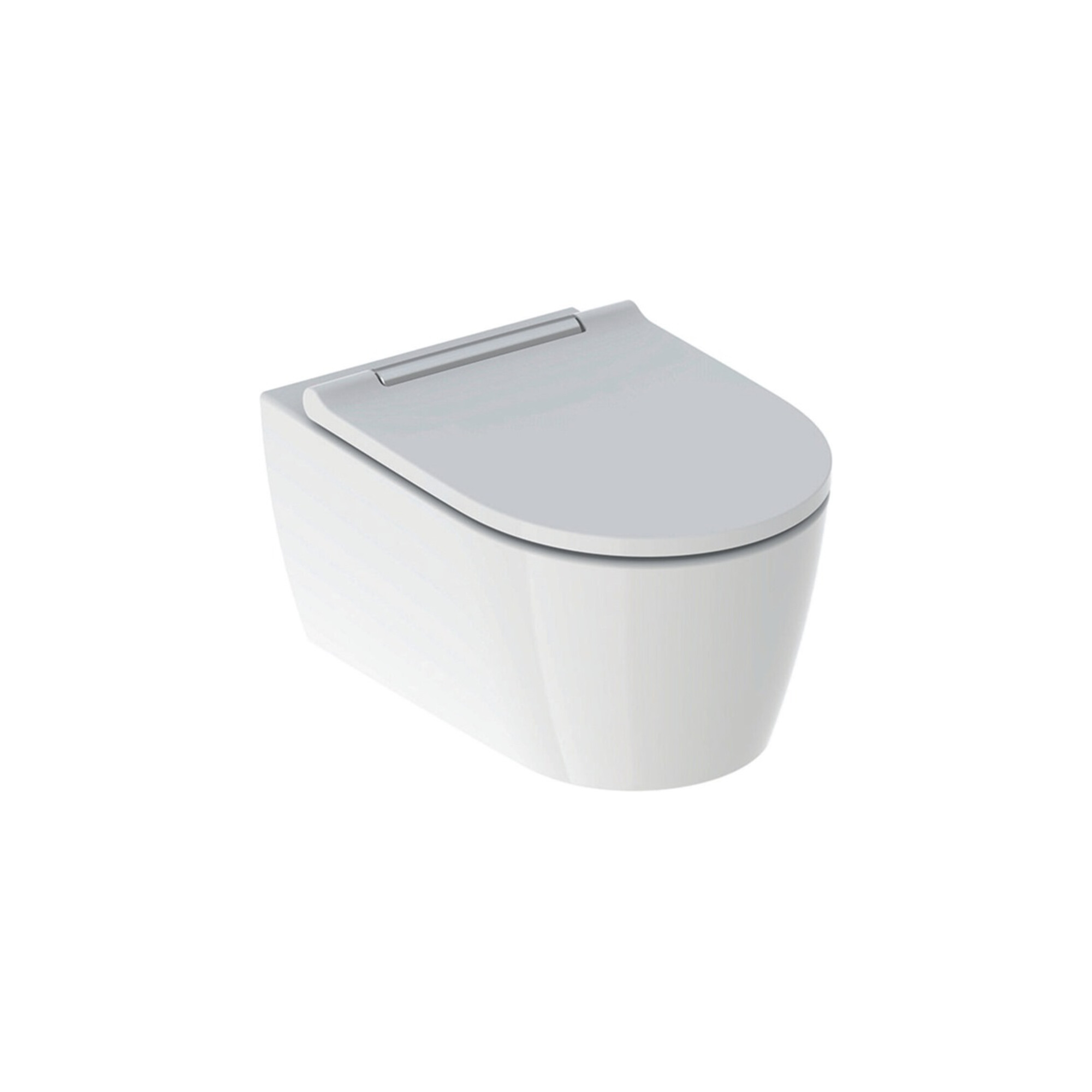 Geberit Wand-WC, Tiefspüler One mit WC-Sitz, weiß/hochglanzverchromt