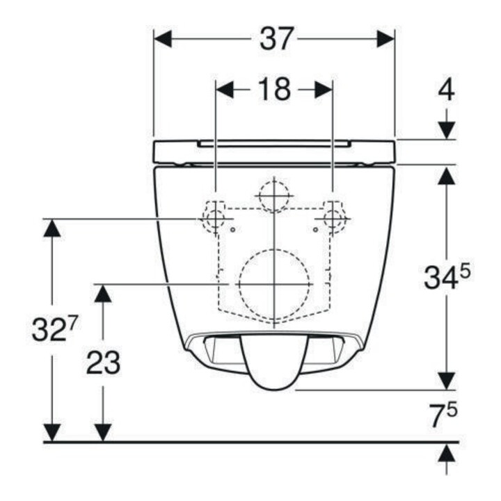 Geberit Wand-WC, Tiefspüler One mit WC-Sitz, weiß/hochglanzverchromt