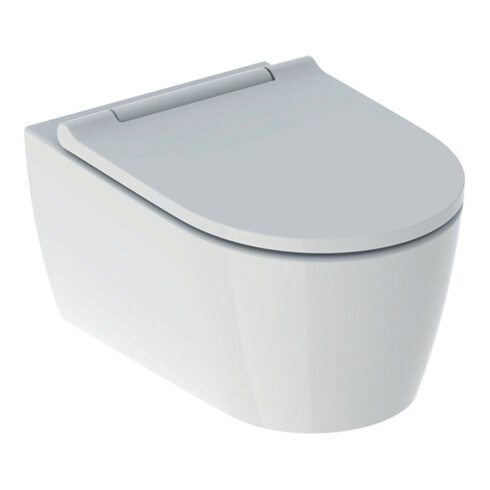 Geberit Wand-WC, Tiefspüler One mit WC-Sitz, weiß/weiß Keratec