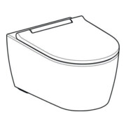 Geberit Wand-WC, Tiefspüler One mit WC-Sitz, weiß/weiß Keratec-2