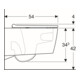 Geberit Wand-WC, Tiefspüler One mit WC-Sitz, weiß/weiß Keratec-5