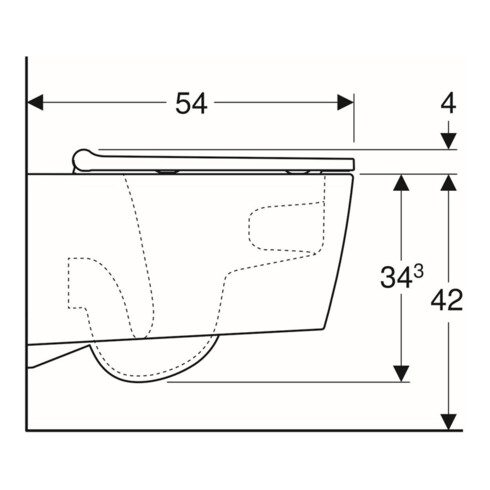 Geberit Wand-WC, Tiefspüler One mit WC-Sitz, weiß/weiß Keratec