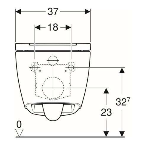 Geberit Wand-WC, Tiefspüler One mit WC-Sitz, weiß/weiß Keratec