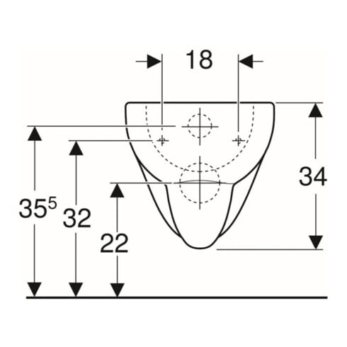 Geberit Wand-WC, Tiefspüler Renova 6/5 l, manhattan