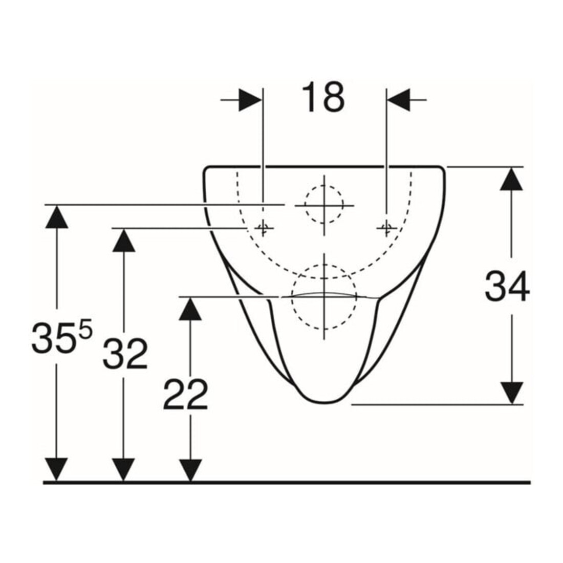 Geberit Wand-WC, Tiefspüler Renova 6/5 l, manhattan