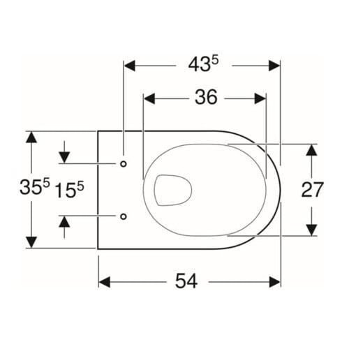 Geberit Wand-WC, Tiefspüler Renova 6/5 l, manhattan