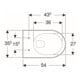 Geberit Wand-WC, Tiefspüler Renova 6/5 l, pergamon