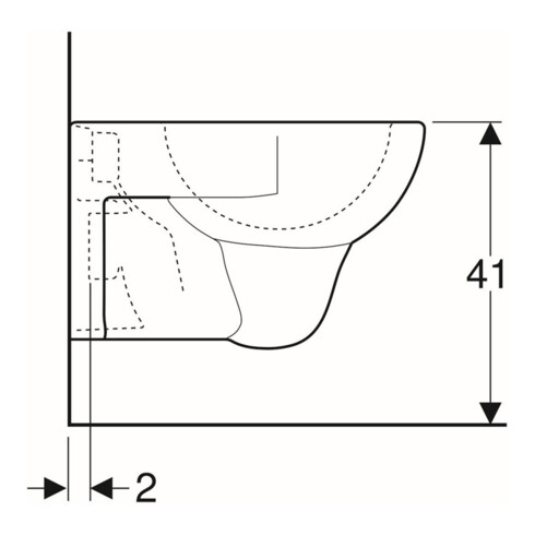 Geberit Wand-WC, Tiefspüler Renova 6/5 l, pergamon