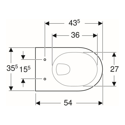 Geberit Wand-WC, Tiefspüler Renova 6/5 l, pergamon