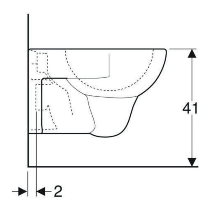 Geberit Wand-WC, Tiefspüler Renova 6/5 l, pergamon