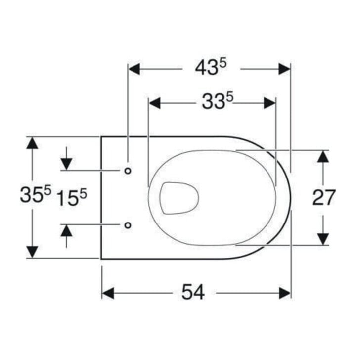 Geberit Wand-WC, Tiefspüler Renova 6/5 l, pergamon