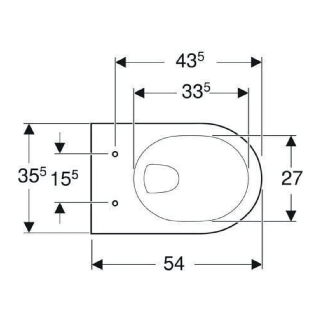 Geberit Wand-WC, Tiefspüler Renova 6/5 l, pergamon