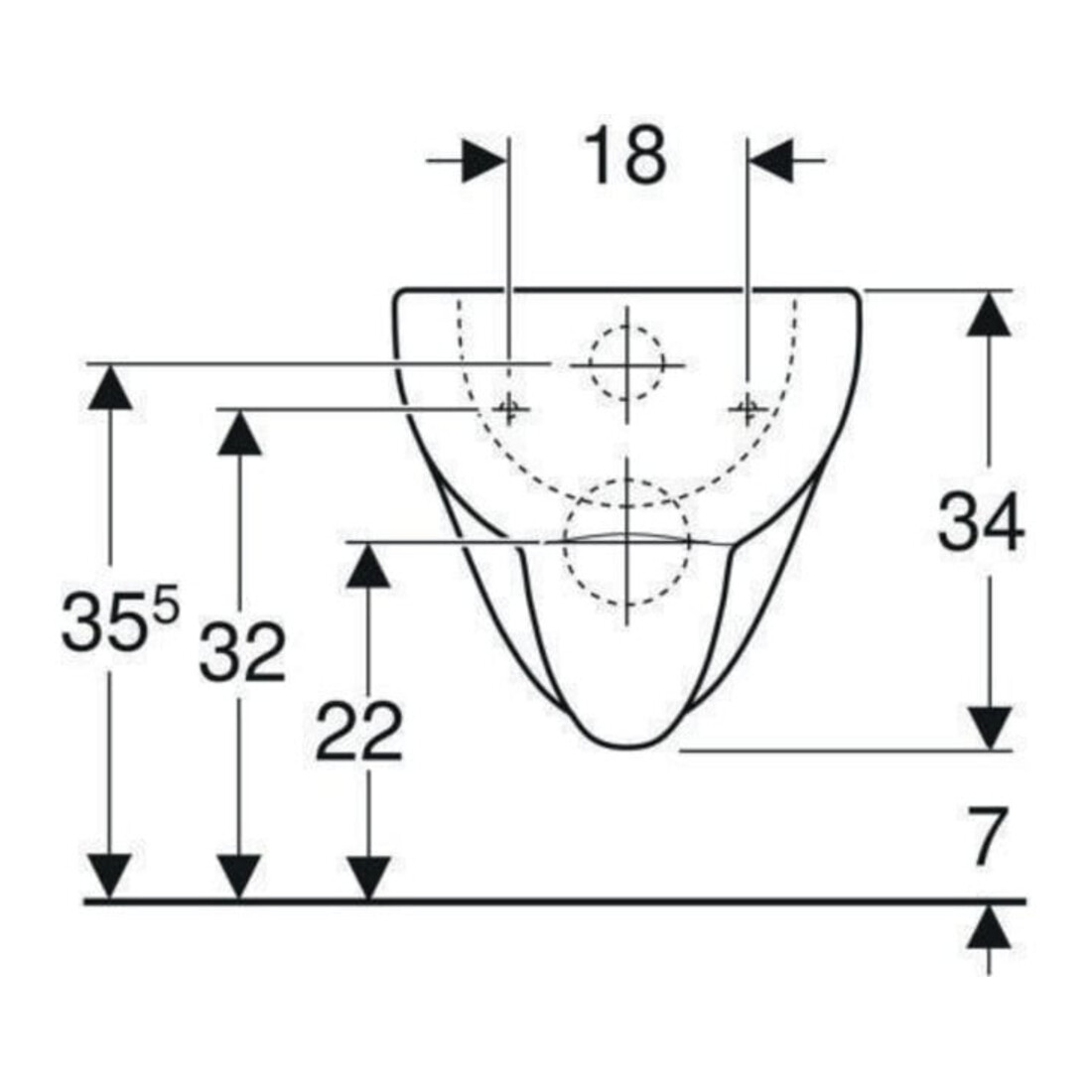 Geberit Wand-WC, Tiefspüler Renova 6/5 l, pergamon