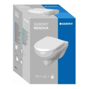 Geberit Wand-WC, Tiefspüler Renova 6/5 l, Set, mit WC-Sitz, weiß