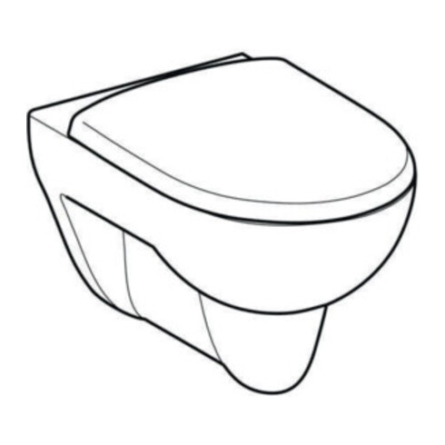 Geberit Wand-WC, Tiefspüler Renova 6/5 l, Set, mit WC-Sitz, weiß