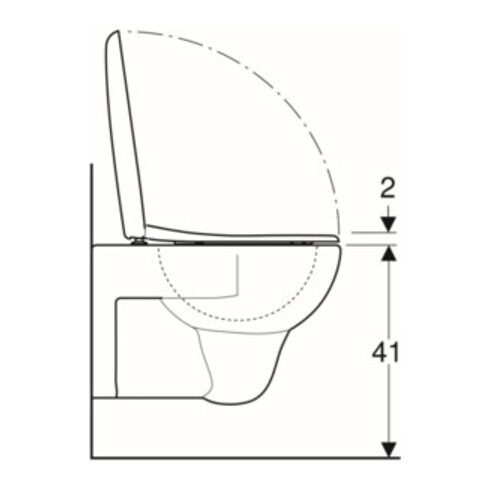 Geberit Wand-WC, Tiefspüler Renova 6/5 l, Set, mit WC-Sitz, weiß