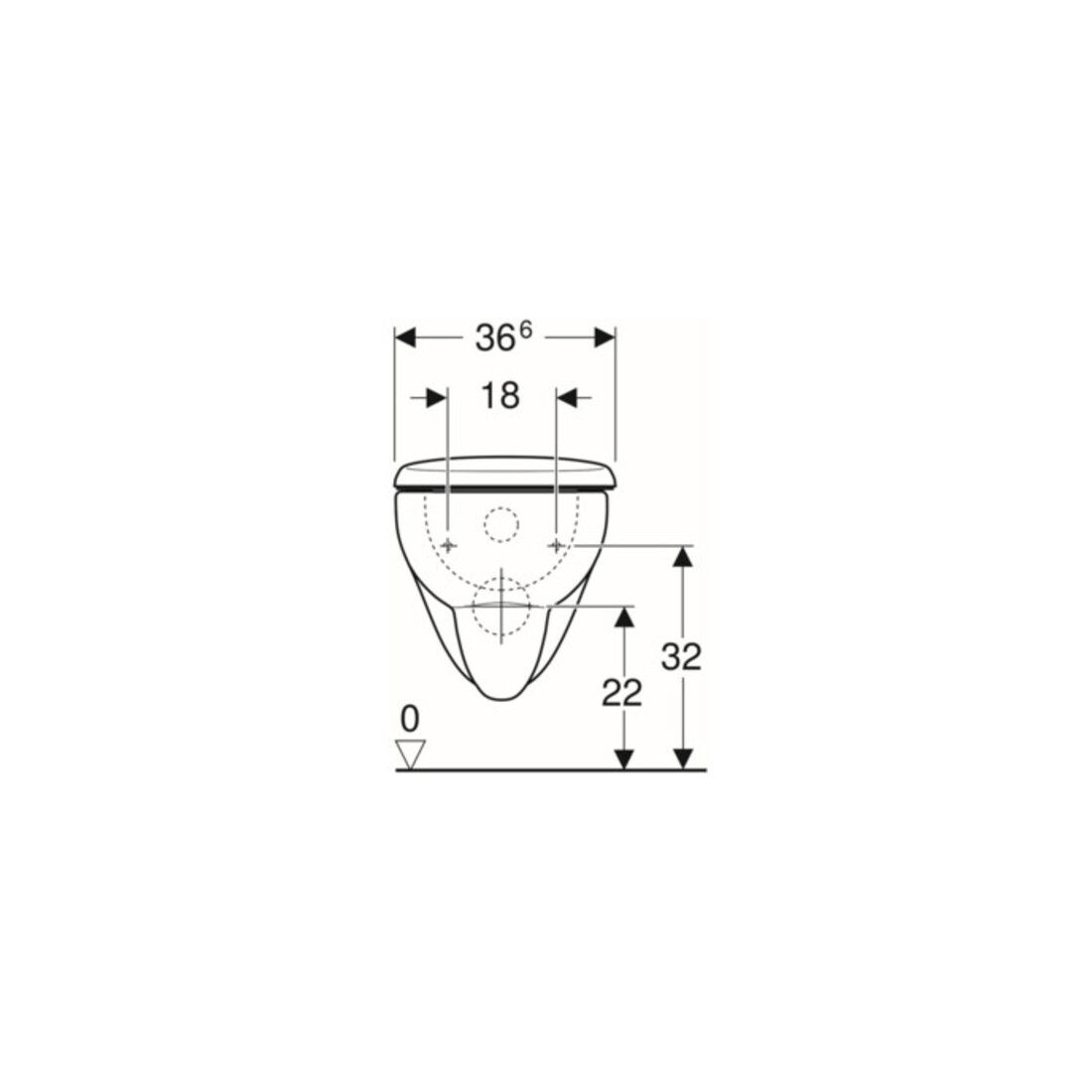 Geberit Wand-WC, Tiefspüler Renova 6/5 l, Set, mit WC-Sitz, weiß