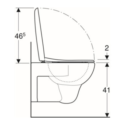Geberit Wand-WC, Tiefspüler Renova 6/5 l, Set, mit WC-Sitz, weiß