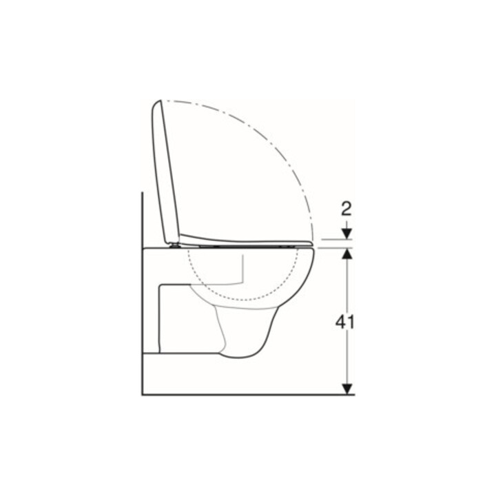Geberit Wand-WC, Tiefspüler Renova 6/5 l, Set, mit WC-Sitz, weiß