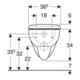 Geberit Wand-WC, Tiefspüler Renova 6/5 l, Set, mit WC-Sitz, weiß