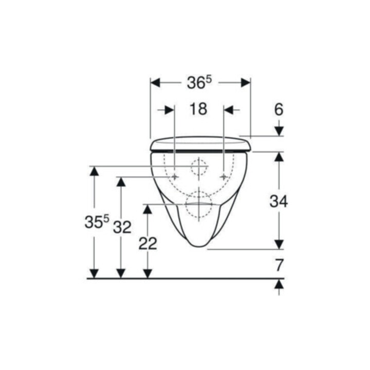Geberit Wand-WC, Tiefspüler Renova 6/5 l, Set, mit WC-Sitz, weiß