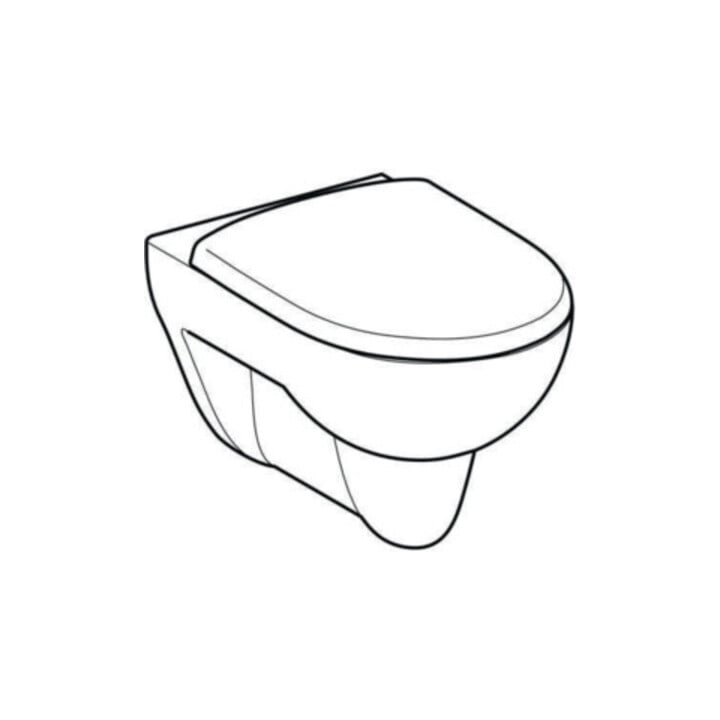 Geberit Wand-WC, Tiefspüler Renova 6/5 l, Set, mit WC-Sitz, weiß
