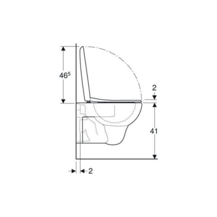 Geberit Wand-WC, Tiefspüler Renova 6/5 l, Set, mit WC-Sitz, weiß