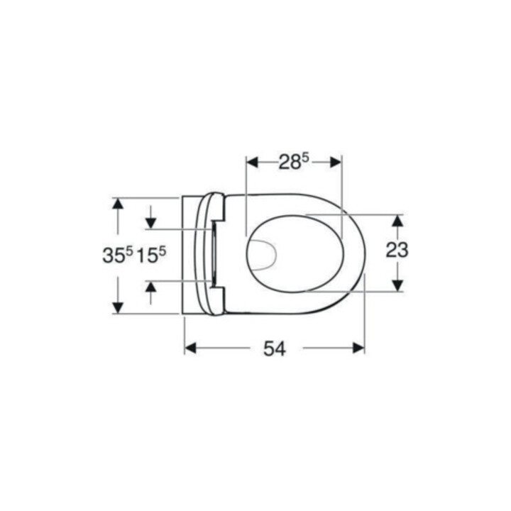 Geberit Wand-WC, Tiefspüler Renova 6/5 l, Set, mit WC-Sitz, weiß