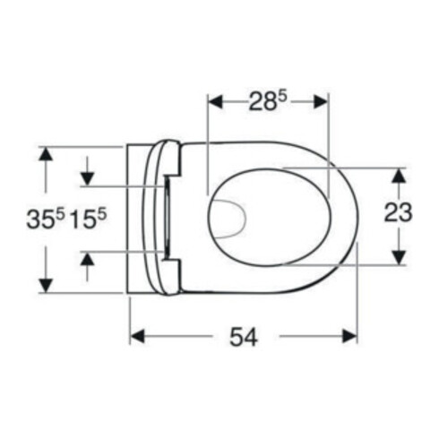Geberit Wand-WC, Tiefspüler Renova 6/5 l, Set, mit WC-Sitz, weiß