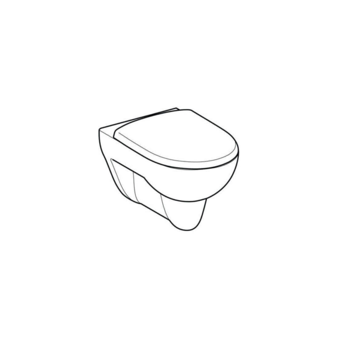 Geberit Wand-WC, Tiefspüler Renova 6/5 l, Set, mit WC-Sitz, weiß