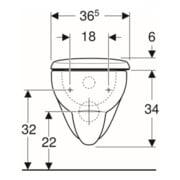 Geberit Wand-WC, Tiefspüler Renova 6/5 l, Set, mit WC-Sitz, weiß-5