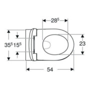 Geberit Wand-WC, Tiefspüler Renova 6/5 l, Set, mit WC-Sitz, weiß-5