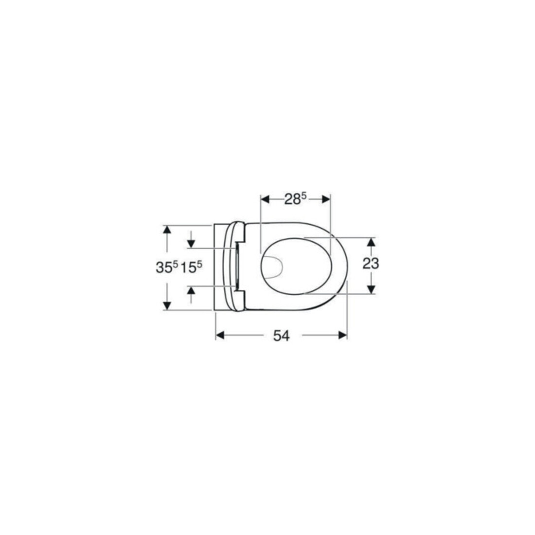 Geberit Wand-WC, Tiefspüler Renova 6/5 l, Set, mit WC-Sitz, weiß