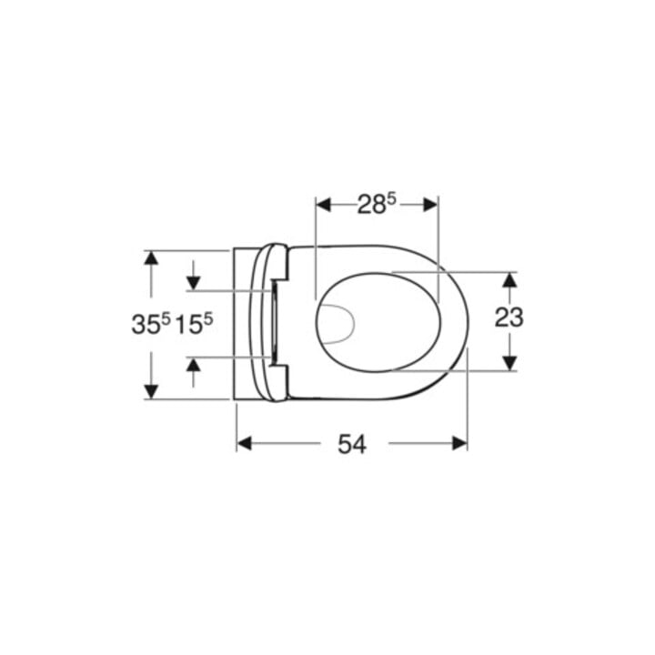 Geberit Wand-WC, Tiefspüler Renova 6/5 l, Set, mit WC-Sitz, weiß