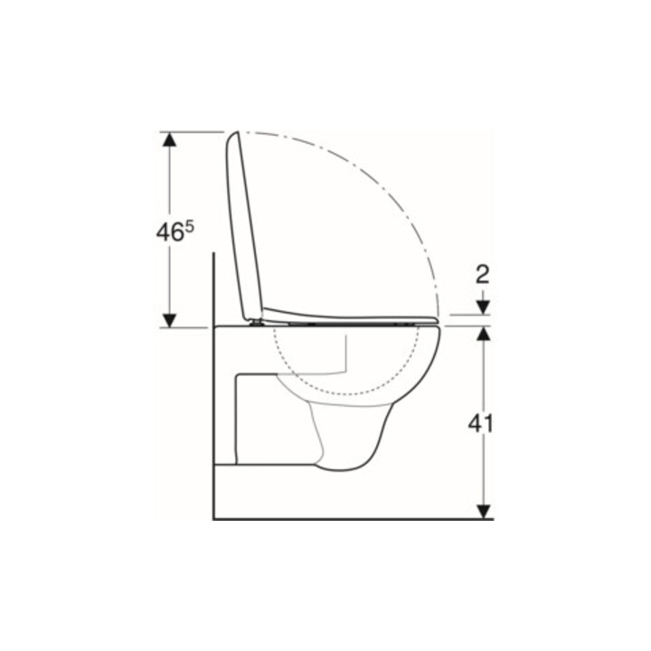 Geberit Wand-WC, Tiefspüler Renova 6/5 l, Set, mit WC-Sitz, weiß